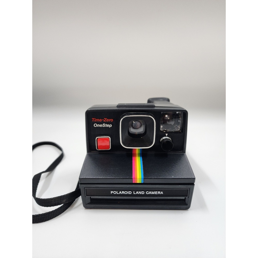 Polaroid Time-Zero OneStep Land Camera Vintage Rainbow Stripe Black SX-70 Film